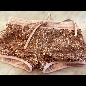Joyfolie Mia Joy blush pink sequin shorts. Sz 7